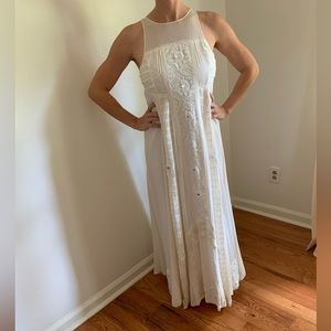 Silk embroidered Free People maxi dress